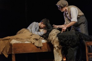 5. Alex Taylor-McDowall (William) and Elisa de Grey (Puppeteer for Sammy the dog) in Goodnight Mister Tom 2015 Credit Dan Tsantilis.jpg