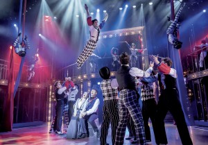 BARNUM - Linzi Hateley as 'Chairy', Brian Conley as 'PT Barnum' and company.  Photo by Johan Persson
