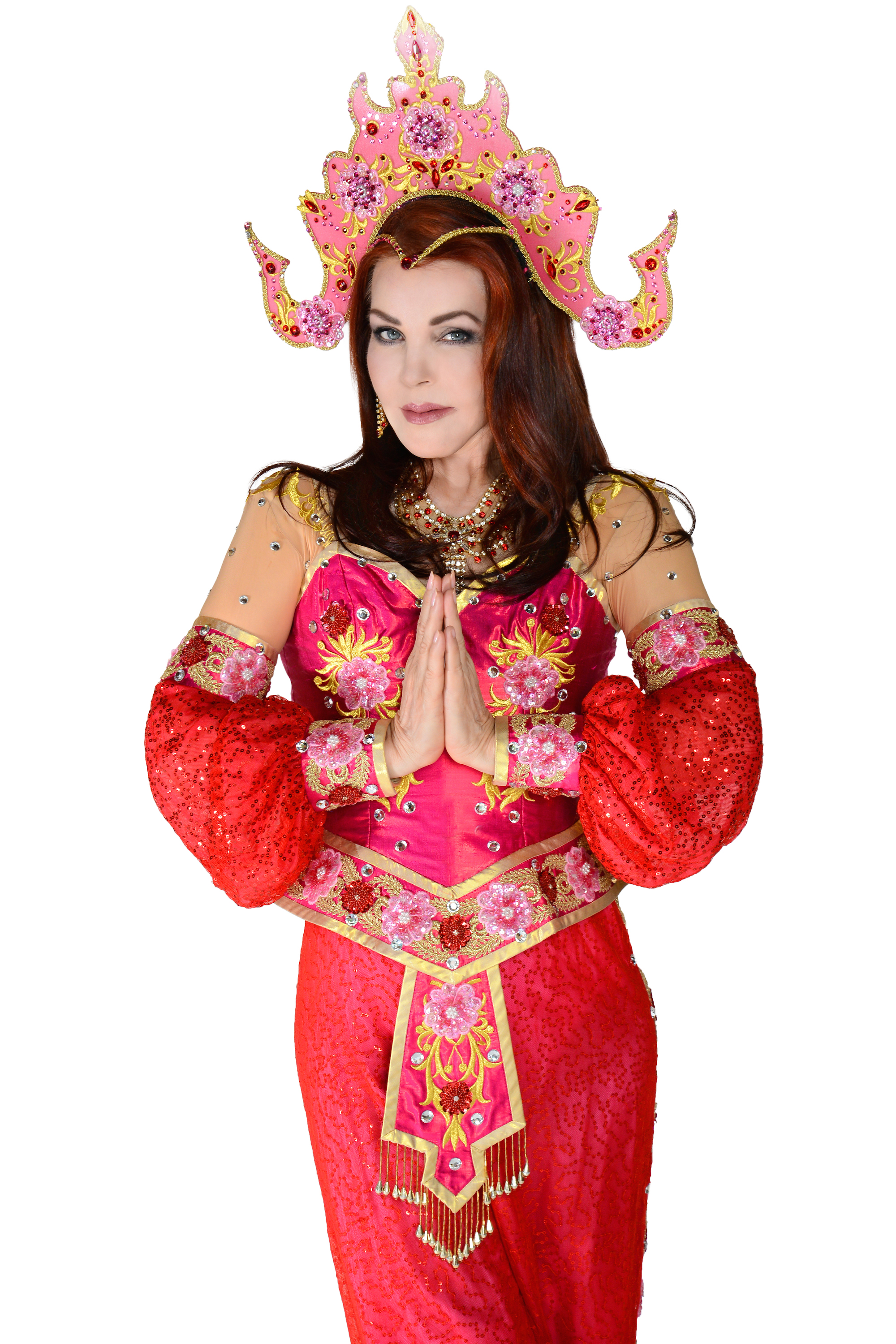 Priscilla Presley shows off her costume as she gears up for panto